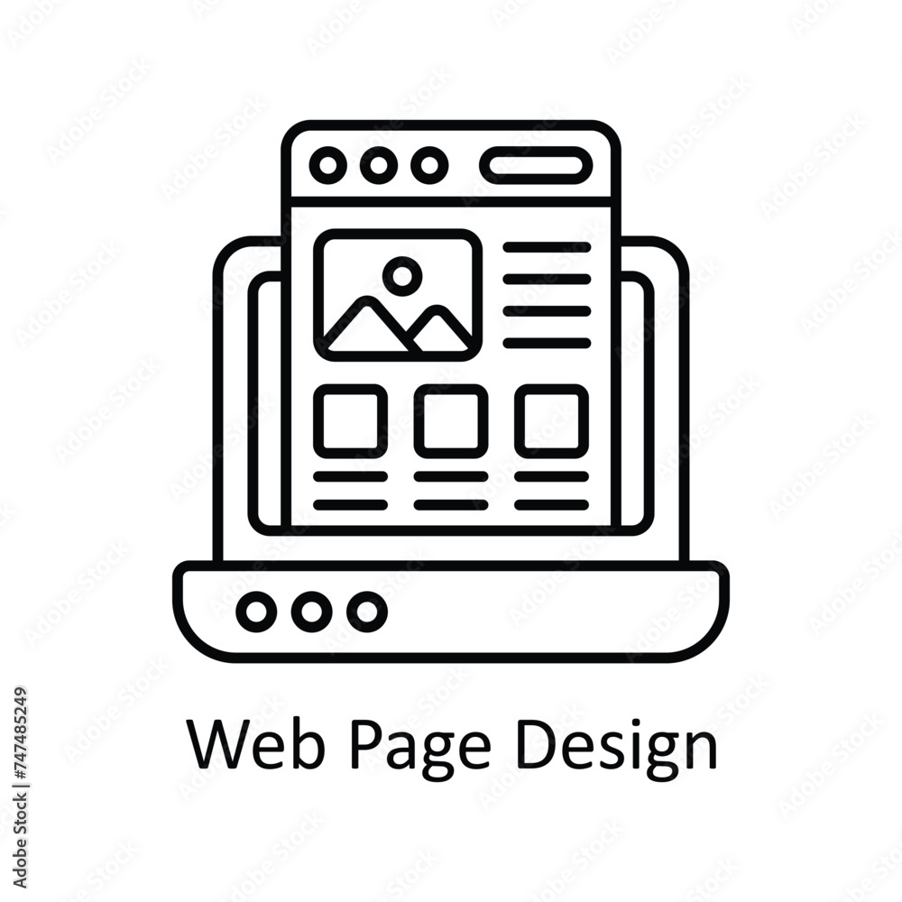 Poster web page design vector outline icon design illustration. graphic design symbol on white background e