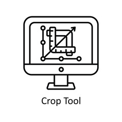 Crop Tool vector outline Icon Design illustration. Graphic Design Symbol on White background EPS 10 File