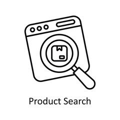 Product Search vector outline Icon Design illustration. Graphic Design Symbol on White background EPS 10 File