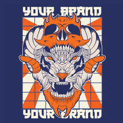 Tiger anger. Vector illustration of a tiger head.	