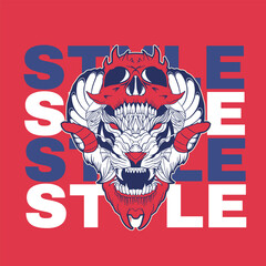 Tiger anger. Vector illustration of a tiger head.	