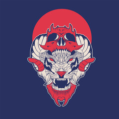 Tiger anger. Vector illustration of a tiger head.	