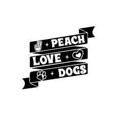 peach love dogs svg design