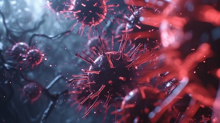 a close up of a virus - obrazy, fototapety, plakaty