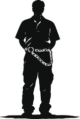 Silhouette prisoner black color only full body