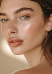 Obraz premium Summer Beauty Editorial - Portrait of Caucasian skincare model - spa photography