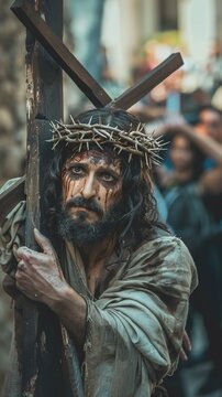 jesus christ carrying cross good friday background