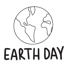 World Earth Day inscription. Handwriting text banner World Earth Day. Hand drawn vector art.