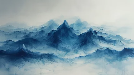Poster Art painting of abstract landscapes drawn by hand. © DZMITRY