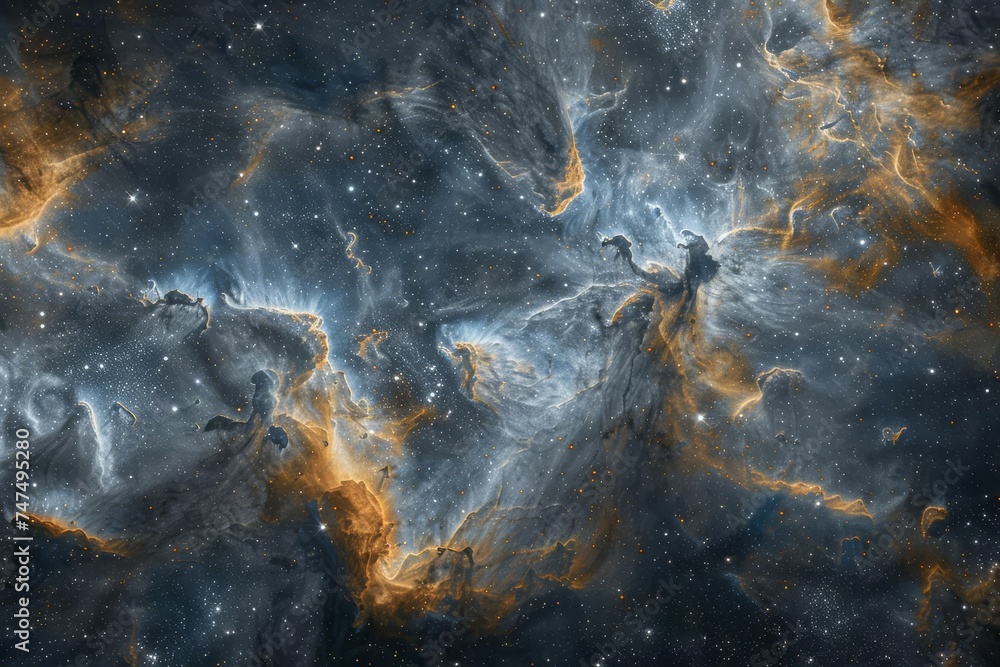Canvas Prints ethereal nebula with swirling cloud patterns in a cosmic landscape