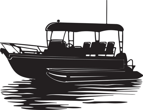 recommend clip art: Pontoon Boat silhouette vector illustration