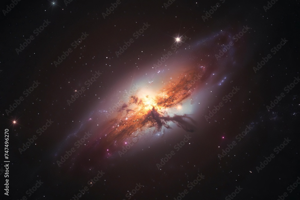 Canvas Prints illustration of a galaxy with vibrant cosmic clouds twinkling stars and a colorful nebula in a deep 