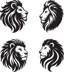 lion head icons vector illustration 