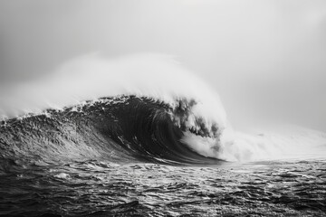 Isolated stormy ocean wave Capturing the power and majesty of the sea in a dramatic setting - obrazy, fototapety, plakaty