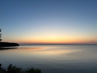 sunset over the ocean. sunset in the sea. sunset over the sea.