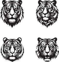 tiger head silhouette vector illustration 
