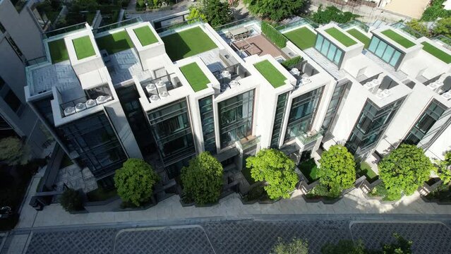 Hong Kong Aberdeen Wong Nai Chung Tai Hang Happy Valley Victoria Peak mid level facing Victoria Harbor Repulse Bay with premium residential mansion villa area to central financial business city drone 