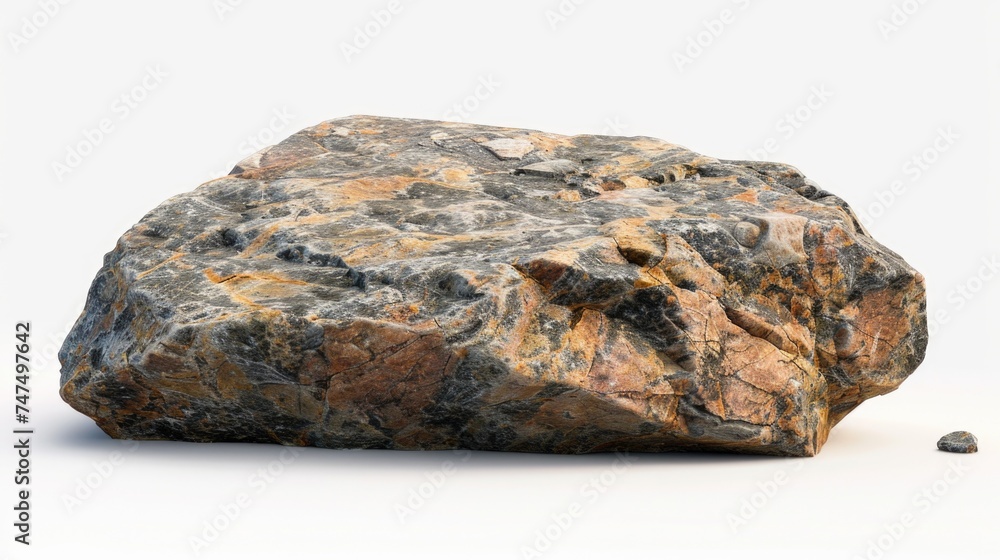Aufkleber A large rock resting on a white surface. Suitable for various design projects