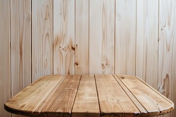 Naklejka premium Minimalist and clean wooden table background Offering a perfect setting for product displays