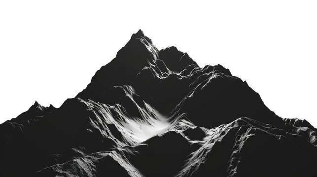 A striking black and white image of a majestic mountain. Perfect for travel blogs or nature magazines