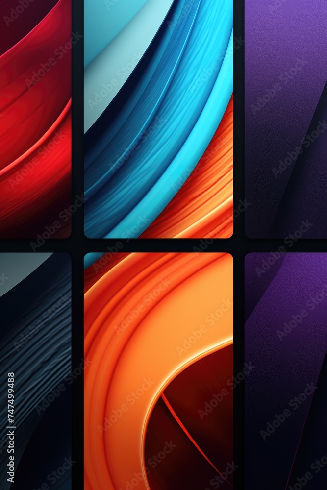 Aufkleber Four unique and vibrant abstract backgrounds. Perfect for various design projects