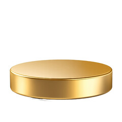 Minimalist Golden Round Podium Stand Isolated on transparent for Product Display