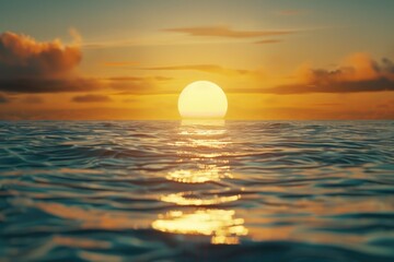 Beautiful sunset scene over the ocean, perfect for travel or nature themes
