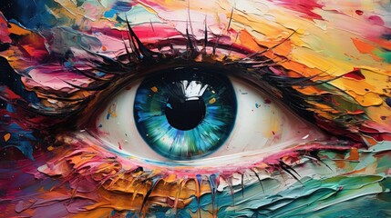 Detailed painting of an eye, great for artistic projects