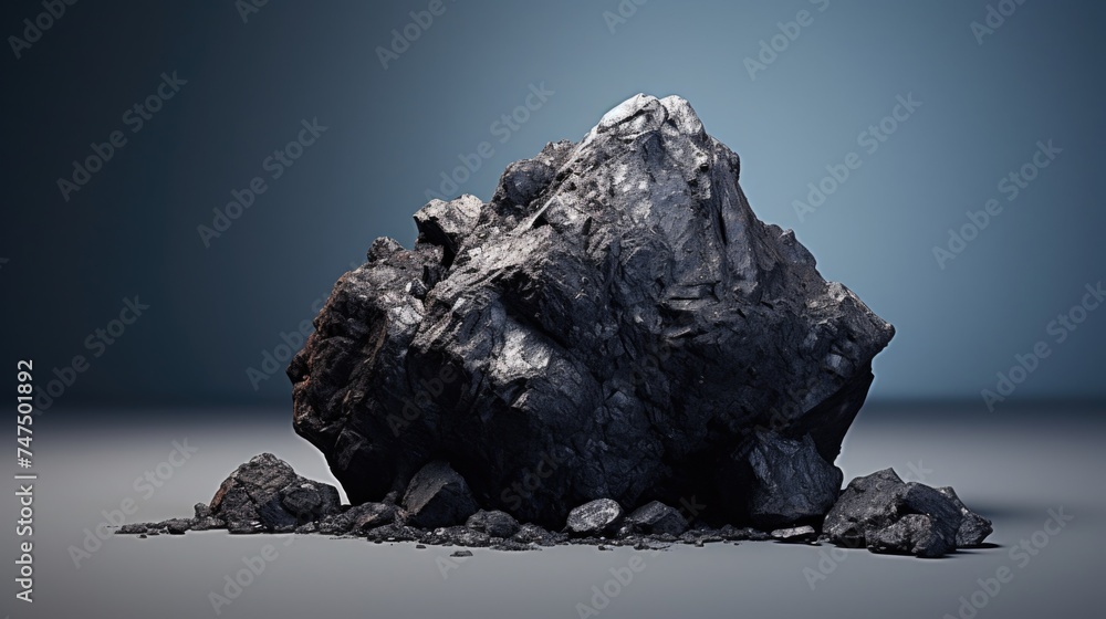 Poster a pile of rocks on a gray surface. suitable for backgrounds