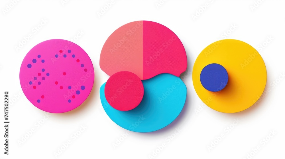 Poster colorful circles on a white surface, suitable for various design projects