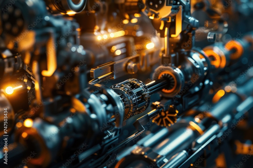 Poster Close up of a machine with multiple pipes. Great for industrial concepts