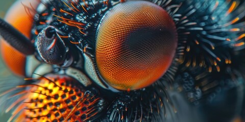 Detailed close up of a fly's eye, perfect for scientific illustrations