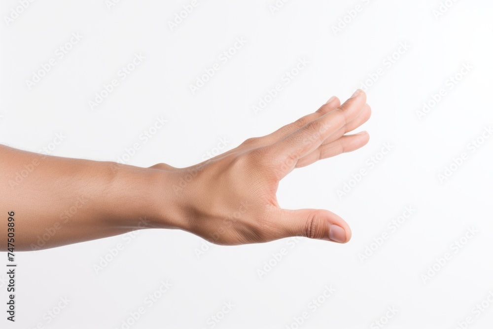 Poster A person holding their hand out in the air. Suitable for various concepts