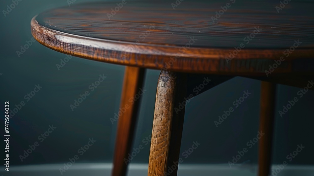 Aufkleber a detailed view of a wooden table on a black background. perfect for showcasing rustic or minimalist