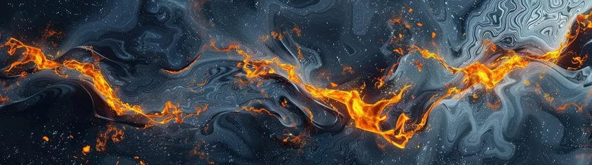 Tuinposter marble art of the flames abstract fire effect gold flames fire explosion explosion flames fire fire, in the style of photo-realistic landscapes, futuristic, sci-fi elements © STOCKYE STUDIO