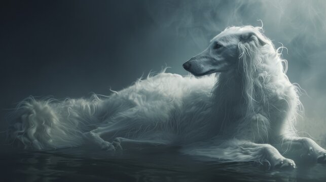  white borzoi dog 