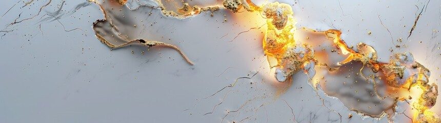 white background with golden burns fire, in the style of futuristic