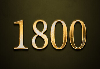 Old gold effect of year 1800 with 3D glossy style Mockup.	