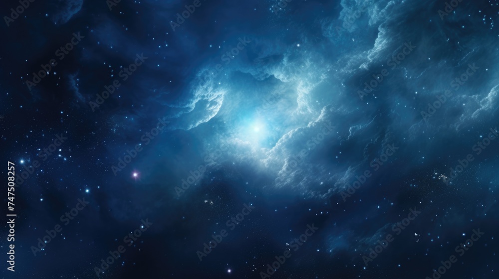 Poster a beautiful view of a space scene with twinkling stars. perfect for backgrounds or sci-fi designs