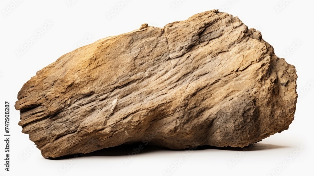 Poster A large rock placed on a white surface. Suitable for various design projects