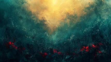 The art wallpaper is an abstract hand drawn landscape oil painting...