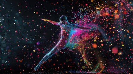 Man throwing colored powder into the air. Perfect for festive events