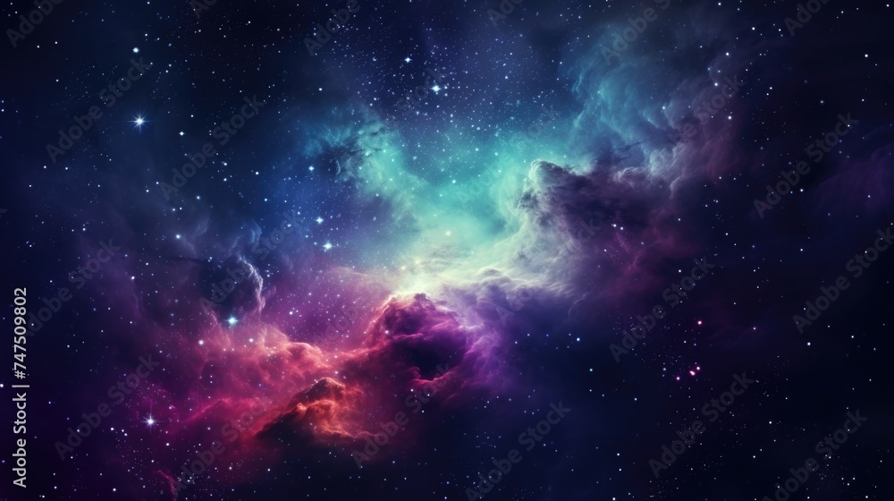 Poster A beautiful image of a space scene with stars. Ideal for astronomy or science-related projects
