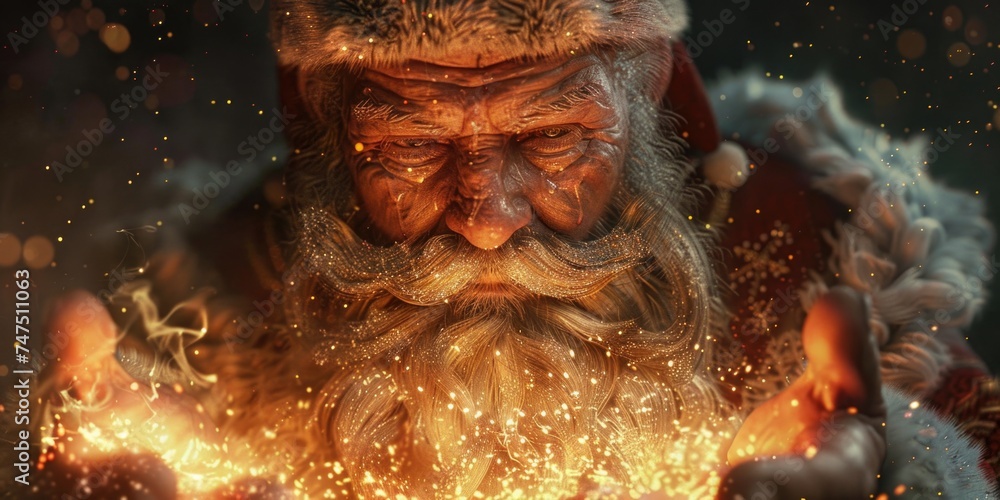 Poster A close-up image of a person holding a fire. Suitable for various concepts and designs