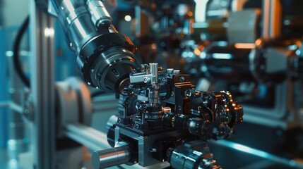 Close up shot of a camera mounted on a tripod. Ideal for photography and videography projects