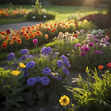 Colorful Flower Garden Landscape