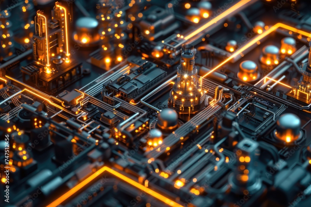 Poster detailed view of an electronic circuit board, perfect for technology concepts