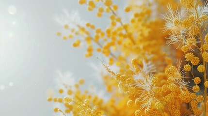 Close up of a bunch of yellow flowers, perfect for botanical projects