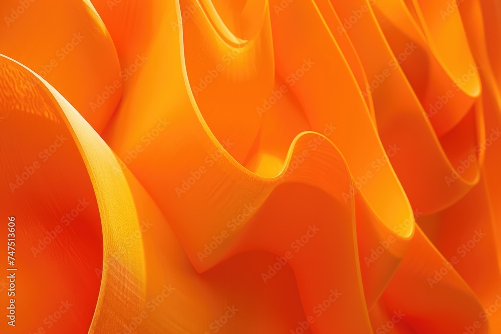 Poster close up view of a large orange flower, suitable for botanical and nature concepts
