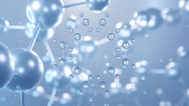 cyclen molecular structure 3d, flat model, aza-crown ether, structural chemical formula view from a microscope